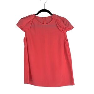 Stella McCartney 100% Silk Coral Summer Spring Cap Sleeve Minimalist Top Size S